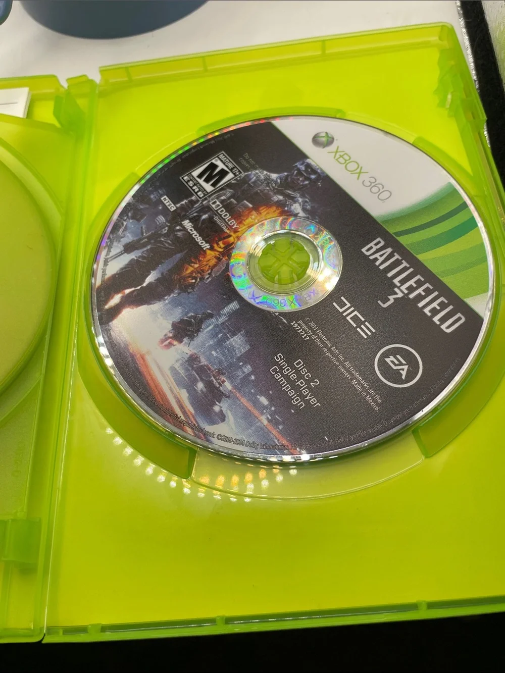 Microsoft Xbox 360 Battlefield 3 with Neon Green Case